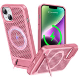 ZHOGTNEG for Magnetic Heat Dissipatio case for iPhone 14 Plus, for MagSafe, Coolingf Drop Protection, Adjustable Kickstand case,
