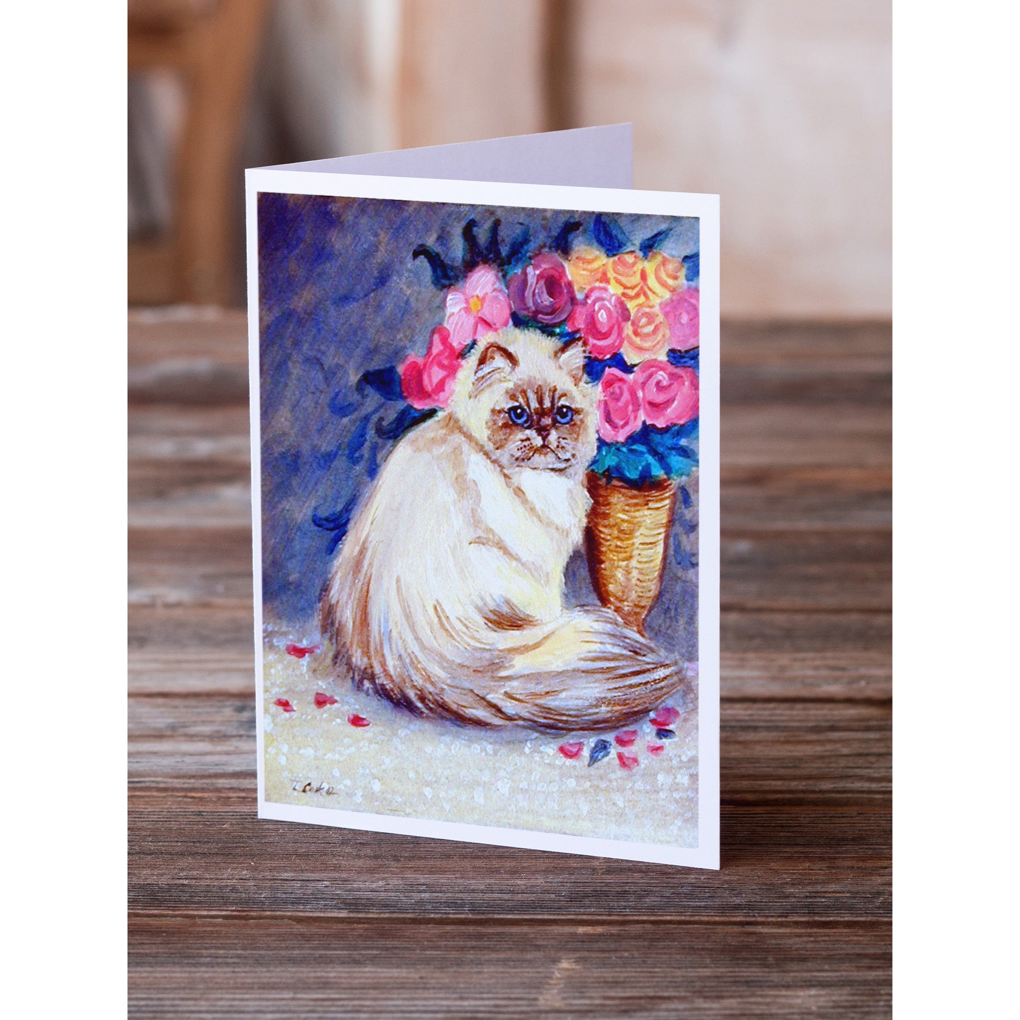 Persian Cat Greeting Cards And Envelopes Pack Of 8