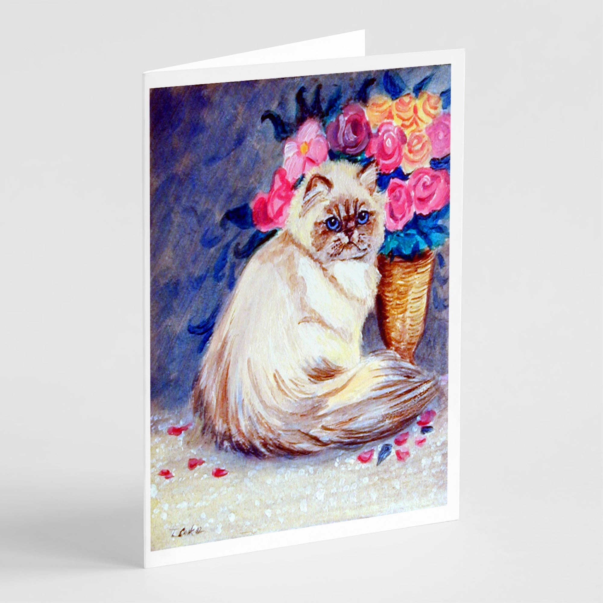 Persian Cat Greeting Cards And Envelopes Pack Of 8