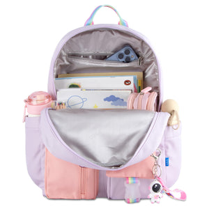LISINUO Kids Backpacks for Girls Backpack School Bookbag for Teenage Cute Book Bag Send Pendant (Purple)