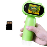 TINYLENS GreenPeek Microscope for Kids with 2 Screen 1000x Portable Pocket Digital Kids Mini Scope, 16GB Card, Kids Educational 