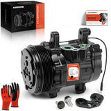 A-Premium Fit for Sanden SD-7 6PK Style, Universal A/C Compressor with Clutch, 6 Groove Serpentine Belt