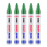 Green Paint Markers, 5 Pack Oil-Based Waterproof Quick Dry Permanent Paint Pen Set for Rocks Painting, Wood, Fabric, Plastic, Ca