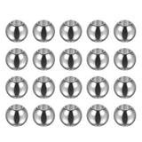 HARFINGTON 20pcs Beads 8mm Stainless Steel 4mm Hole Dia Bead for DIY Crafts, Silver Tone