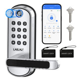 L.AOL.AU B04 Fingerprint Electronic Door Lock with Keypad and Handle - Keyless Entry Smart Door Lock, Remote APP Control, Code U