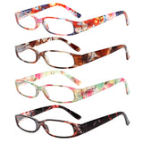 Kerecsen 4 Pack Reading Glasses for Women Colorful Readers Spring Hinge Fashion Ladies Eyeglasses (colourful-1, 1.25, multiplier
