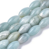 Fashewelry 26pcs Natural Amazonite Stone Beads Barrel Oval Healing Crystal Loose Gemstone Beads 14x8mm for Jewelry Necklace Brac