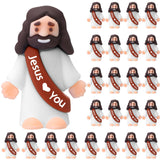 Bememo 25 Pcs Little Jesus Figures Original Design Jesus Love You Mini Rubber Toys to Hide and Seek Christmas Religious Party Fa