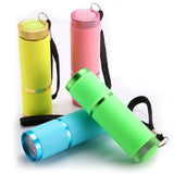 Mudder 4 Pieces Glow in Dark Flashlights Set, 9 LED Mini Flashlights Rubber Coated with Handle, LED Fluorescent Aluminum Portabl
