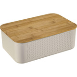 Bodum 11740-01 Bistro Bread Box Small Bread Box, Plastic, Wood, White, 19.39 x 29.4 x 10.7 cm
