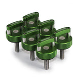 ROCKWORKX Billet Aluminum JKU Hard Top Quick Removal Fastener Thumb Screw, Integrated D Ring (Green)