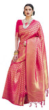 Pujia Mills womens kanjivaram pure banarasi silk saree kanchipuram saree (Pink)
