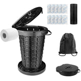 Upgrade Retractable Portable Toilet for Adults - 18.6H Adjustable Height Camping Tall Toilet, XL Travel Folding Toilet with Lid 