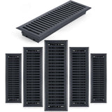 Yaocom 6 Pcs Floor Register 4 x 14 Black Vent Covers Heavy Duty Floor Register Metal Vent Covers with Adjustment Damper Rust Pro