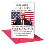 Ygyhiey Happy Donald Trump Boss Card, Funny Bosss Cards for Leader Manager, Funny Bosss Day Cards,Bosses Birthday Gift From Sta