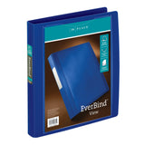 Office Depot Brand EverBind View Binder with OneTouch EasyOpen Locking DRing, 1 Rings, Blue