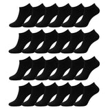 24 Pairs Ankle Socks For Women & Girls Bulk Pack, Fun Cute Low Cut No Show, Colorful Soft (Black)