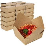 Fit Meal Prep 50 Pack 48 oz Disposable Take Out Containers Microwaveable Kraft Paper To Go Boxes for Food To Go Containers Takeo