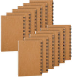 CACASO 12 Pack A5 Spiral Notebooks, Softcover Brown Cover