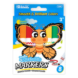 BAZIC 8 Color Broad Line Jumbo Washable Markers