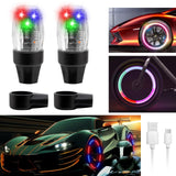 YUERWOVER 2 Pack Tire Lights for Car LED Bike Wheel Light Flash Lantern Bicycle Firefly Valve Stem Cap Motorcycle Tyre Spoke Lam