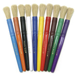 Chenille Kraft CK5900 Stubby White Bristle Paint Brushes, 6.7 Wide, 10.8 Length, 0.5 Height (10 per Package)