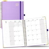 POPRUN Monthly Planner 2026-2027 Spiral Hardcover (8 x 10), 18 Months Calendar (Jan.2026-Jun.2027) - 2 Pages per Month with 