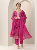 Libas Women'S Silk Blend Kurta Sets (99448_Pink_Xl)