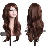 AneShe Wigs 28 Long Wavy Hair Heat Resistant Cosplay Wig for Women (Dark Brown)