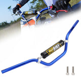 Handle Bar with Foam Pad 7/8 22MM Handlebar Compatible with CRF YZF KXF KLX RMZ DRZ Pit Dirt Bike Motocross ATV Quad Blue