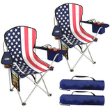 VTOY Folding Camping Chairs Durable 600D Oxford, Portable Outdoor Chair with Cooler Pouch, Cup Holder & Storage Pocket for Campi