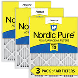 Nordic Pure 16x16x1 MERV 10 Pleated AC Furnace Air Filters 3 Pack