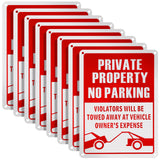 Lounsweer 8 Pcs No Parking Sign 14 x 10 Inch Metal Reflective Private Property Sign Violators Will Be Towed Rust Free Aluminum, 