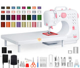 Compact Sewing Machine for Beginners - 12 Stitch Settings, Factory Tested, Pre-Threaded, with Test Fabric, Adjustable Speed Peda
