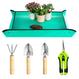 Josteve Plant Repotting Mat, 5Pcs Succulent Tools Mini Garden Small Gardening Tools Indoor, Pruning Shear Gardening Scissor, Han