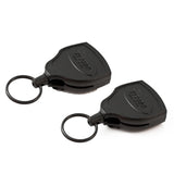 Key-Bak Super 48 Locking Professional Heavy Duty Self Retracting Key Reel with Retractable Kevlar Cord, 48 Black (2 Pack)