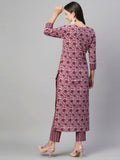 Gosriki Women'S Cotton Blend Straight Printed Kurta With Pant (Anusha Wine-Gs_M_Wine_Medium),Wine,,B0C7W3DRM8