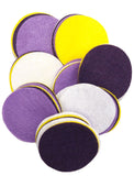 Playfully Ever After Purple, Dark Purple, White & Yellow Craft Felt Circles (2 Inch 58pc)