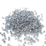 500+ Pieces 6x6mm Silver Cube Acrylic Number Beads 0-9 Mixed Plastic Shape Loose DIY Beads for Jewelry Making Bracelets Necklace