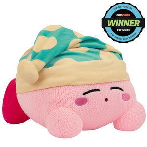 Tomy Nuiguru Knit Kirby Plush - Sleeping Kirby Plushie - Knit And Crochet Plushies - Collectible Crochet Stuffed Animals - Soft
