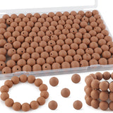 Kovict 145pcs Silicone Beads, 15mm Silicone Beads for Keychain Making, Pens Bracelet Necklace DIY Crafts(Camel Brown)