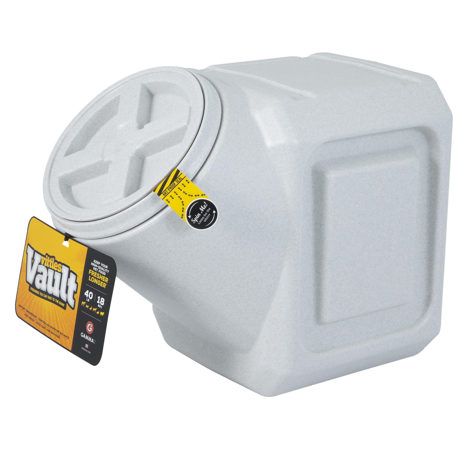 Gamma2 Vittles Vault Stackable Dog Food Storage Container With Airtight Lid - For up to 40 Pounds of Dry Pet Food - For Cat and 