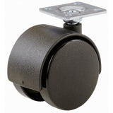 Shepherd Hardware 9417 2Inch Office Chair Caster, Twin Wheel, 11/2Inch Sq. Plate, 75lb Load Capacity, 2Pack,Black