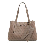 GUESS Eco Brenton Girlfriend Satchel, Latte Logo