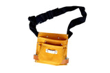 Real Stf Leather Tool Bag 8 Pockets With 2 Leather Hammer Holder And 1 Tape Holder (Brown, 8.5 X 9 Inches)