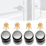 IRONWALLS 4-Pack Puck Locks Keyed Alike, Heavy Duty Hidden Shackle Padlocks with Keys, Black Steel Round Puck Lock for Trailer D