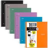 Five Star Spiral Notebook + Study App, 6 Pack, 1 Subject, Graph Ruled Paper, 81/2 x 11, 100 Sheets, Fights Ink Bleed, Water R