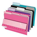 Pendaflex 421013ASST2 Interior File Folders, 1/3 Cut Top Tab, Letter, Pastel Assortment, 100/Box