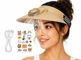 Eesha Eternal Sun Visor Hat With Fan | Usb Rechargeable Wide Brim Cap With Upf 50+ Uv Protection | Lightweight Outdoor Cooling H