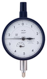 Mitutoyo 2923SB-10 Dial Indicator, #4-48 UNF Thread, 0.375 Stem Dia., Flat Back, White Dial, 0-5-0 Reading, 2.244 Dial Dia., 0-0